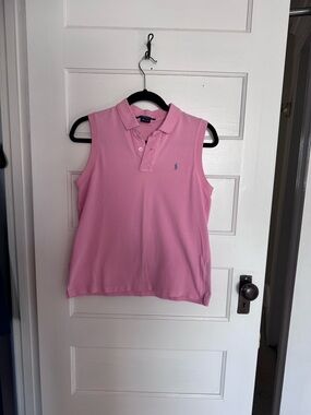 Ralph Lauren Pink Sleeveless Polo Tank Top